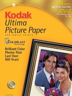 Kodak 8110579 Ultima Picture Paper, Glossy (8.5x11, 15 Sheets)  Photo Quality Paper 