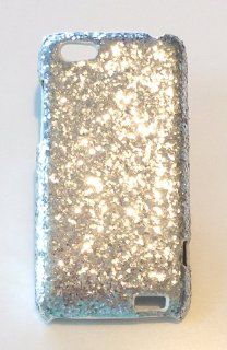 ICY Bling Silver Diamond Sequin Phone Cover Back Case For HTC One V (Virgin Mobile, U.S. Cellular, Cricket) Cell Phones & Accessories