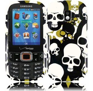 Black White Skull Hard Cover Case for Samsung Intensity III 3 SCH U485 Cell Phones & Accessories