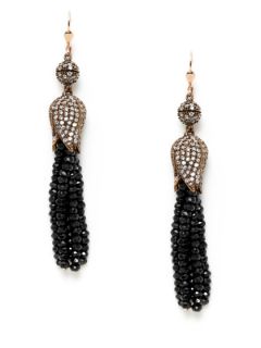 Semi Precious Stone & CZ Drop Earrings by Grand Bazaar   New York