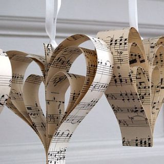 handmade sheet music heart decoration by remade