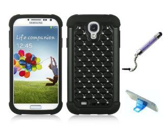 Premium New Samsung Galaxy S4 Studded diamond Protective Case, Screen Protector, Crystal Stylus Pen, Stand, Car Charger (Black) Beauty