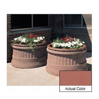 Wausau Tf4230 Round Planter   Smooth Stained Brick Red 36x24  Patio, Lawn & Garden