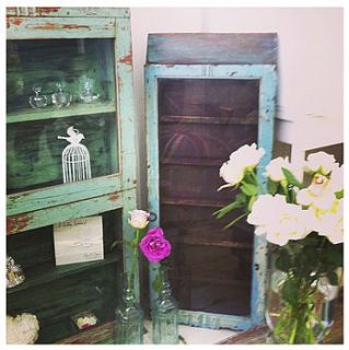 farmhouse style slim vintage display cabinet by made with love designs ltd