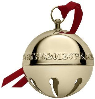 Wallace 2013 24th Edition Gold Plated Sleigh Bell Ornament   Christmas Bell Ornaments