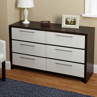 Two Tone Six Drawer Chest Dressers
