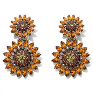 Heidi Daus "Sparkling Sunflower" Crystal Drop Earrings