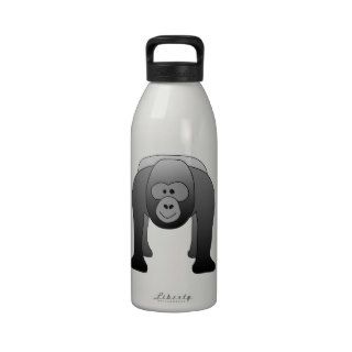 Silverback Gorilla Cartoon Water Bottle