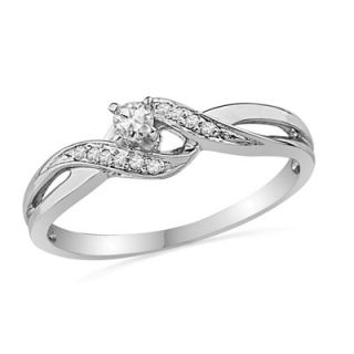 CT. T.W. Diamond Bypass Promise Ring in 10K White Gold   Zales