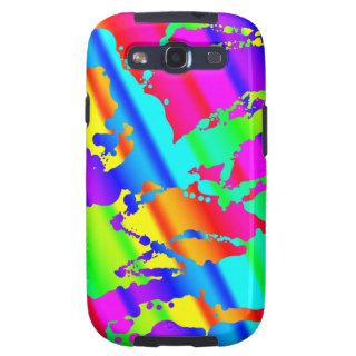 Retro 80's Rainbow Paint Splatters and Lines Galaxy S3 Cases