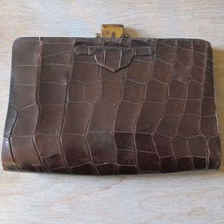 vintage crocodile skin clutch bag by ava mae designs