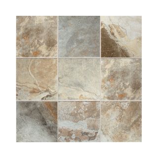 American Olean 8 Pack Kendal Slate Easdale Neutral Glazed Porcelain Floor Tile (Common 18 in x 18 in; Actual 17.75 in x 17.75 in)
