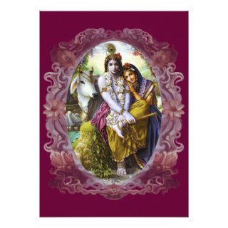 Divine Couple Radha Krishna Custom Invitations