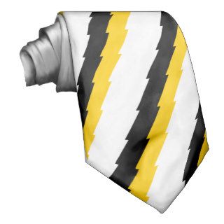 Black and Gold Bolt Striped Diagonal Tie