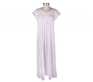 Carole Hochman 100Cotton Interlock Lace Trim Nightgown —