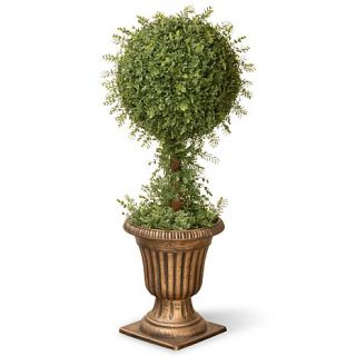 Artificial Topiary Tree 36" Mini Tea Leaf One Ball Topiary in Decorative Urn