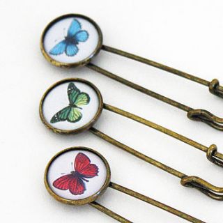 butterfly or bird brooch pin by studio sweepings