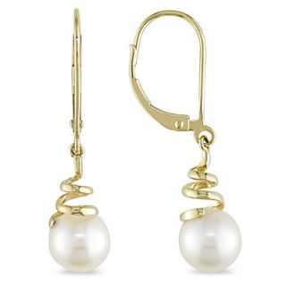 pearl coil drop earrings in 10k gold $ 159 00 add to bag send a hint