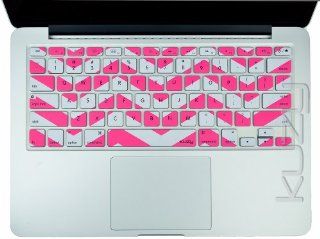 Kuzy   Pink Chevron Zig Zag Keyboard Cover for MacBook Pro 13" 15" 17" (with or w/out Retina Display) iMac and MacBook Air 13" Silicone Skin   Pink Computers & Accessories