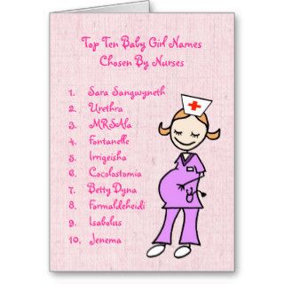 Top 10 Baby Girl Names Chosen By Nurses Greeting Card