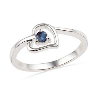 Lab Created Sapphire Heart Ring in Sterling Silver   Zales