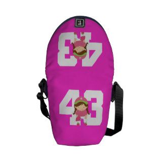 Softball Uniform Number 43 (Girls) Gift Messenger Bags