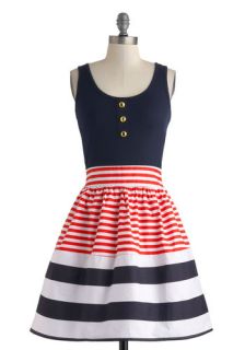 Schooner Said Than Done Dress in Stripes  Mod Retro Vintage Dresses