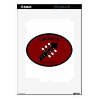 ACOUSTIC GUITAR HEADSTOCK LOVE TO BE ME iPad 2 DECALS