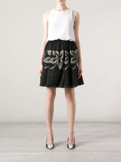 Red Valentino Leaf Embroidered Skirt