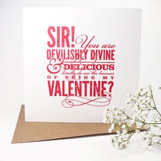 typographic valentine's day card by prettywild design