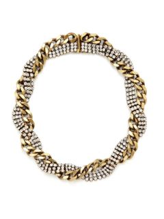 Gold & Crystal Chain Braided Necklace by Elizabeth Cole