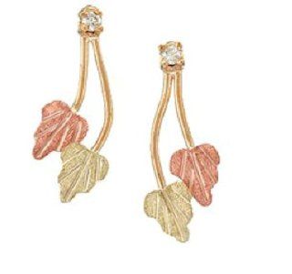 Stamper 12K Black Hills Gold Women's Diamond Earrings. E502D Jewelry
