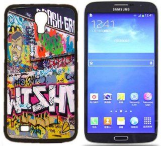 Graffiti art style Hard Rubber Side and Aluminum Back Case For Samsung I9200 Galaxy Mega 6.3 With 3 Pieces Screen Protectors Cell Phones & Accessories