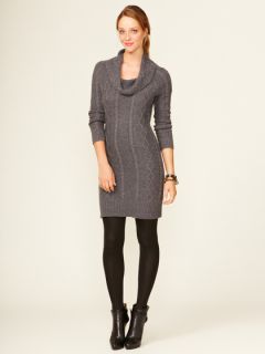 Cabled Cowl Neck Sweater Dress by Wythe NY