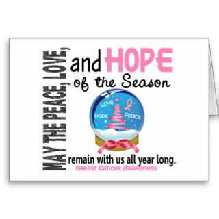 Christmas Holiday Snow Globe 1 Breast Cancer Cards