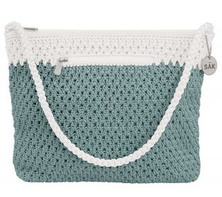 The Sak 2 tone Classic Crochet Weave Zip Top Bag —