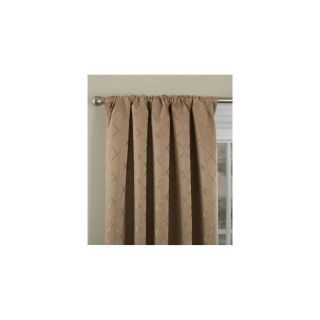 Style Selections Diamante 84 in L Checked Taupe Thermal Rod Pocket Curtain Panel