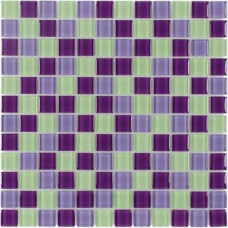 Elida Ceramica Purple Hope Glass Mosaic Square Indoor/Outdoor Wall Tile (Common 12 in x 12 in; Actual 11.75 in x 11.75 in)