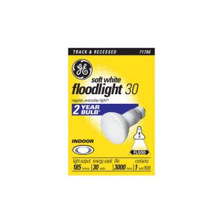 GE 30 Watt R20 Base Soft White Dimmable Incandescent Flood Light Bulb