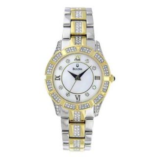 stainless steel watch with mother of pearl dial model 98l135 $ 399