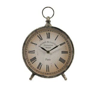 11.5" Distressed Over Sized "Pocket Watch" Style Roman Numeral Desk Clock  