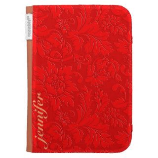 Red Monotones Vintage Floral Damasks Kindle 3 Covers