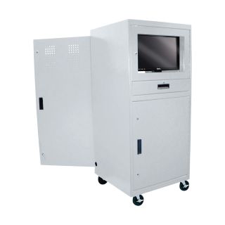 Sandusky Lee Mobile Computer Cabinet — 30in.W x 30in.D x 70in.H, White, Model# 16CC303064-05  Storage Cabinets