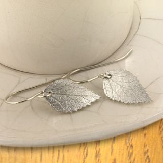 small spiraea leaf earrings by silver leaves