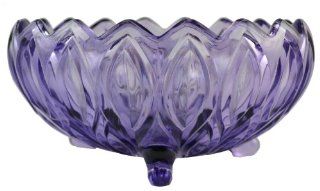 Lavender Pressed Glass Salad Serving Bowl, Flower Shaped, Antique English, Early 1900s Kitchen & Dining