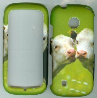 Kiss Cow Love Faceplate Hard Case Protector for Tracfone Straight Talk Lg 505c Lg505c Cell Phones & Accessories