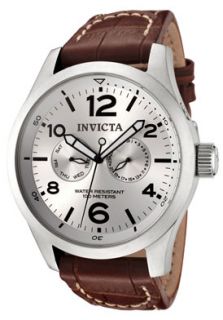 Invicta 0765  Watches,Mens Invicta II Silver Dial Brown Calf Leather, Casual Invicta Quartz Watches