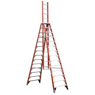 Werner 14 ft Fiberglass 300 lb Telescoping Type IA Trestle Ladder