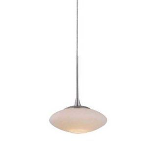 Lite Source LS 19671PS/FRO Lustrato 1 Lite Pendant Lamp, Polished Steel with Frosted Glass Shade   Ceiling Pendant Fixtures  