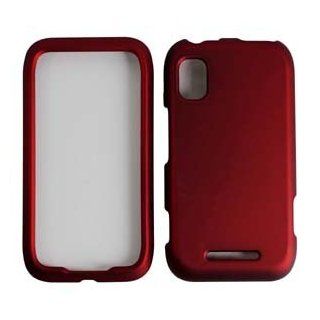 Rubberized Rose Red Protector Case For Motorola MB508 Cell Phones & Accessories